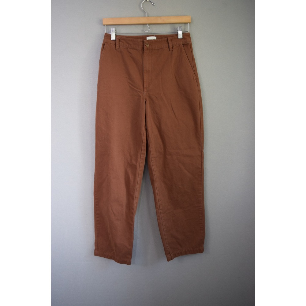 Sun-deh Chino Pants 6 Brown Organic Cotton High Rise Straight Leg Aritzia